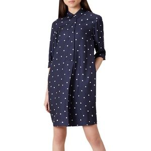 NWT Hobbs Marci Spot Dress Navy/White Polka Dot (US14, UK18)